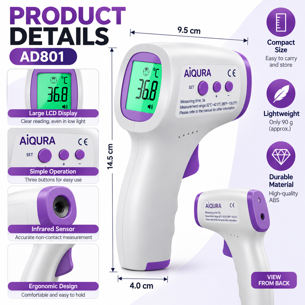 AD801 Infrared Thermometer